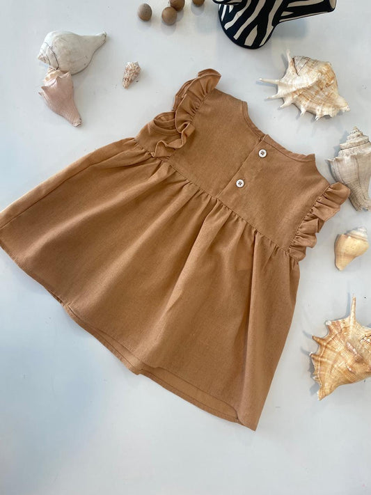 Brown Button Dress