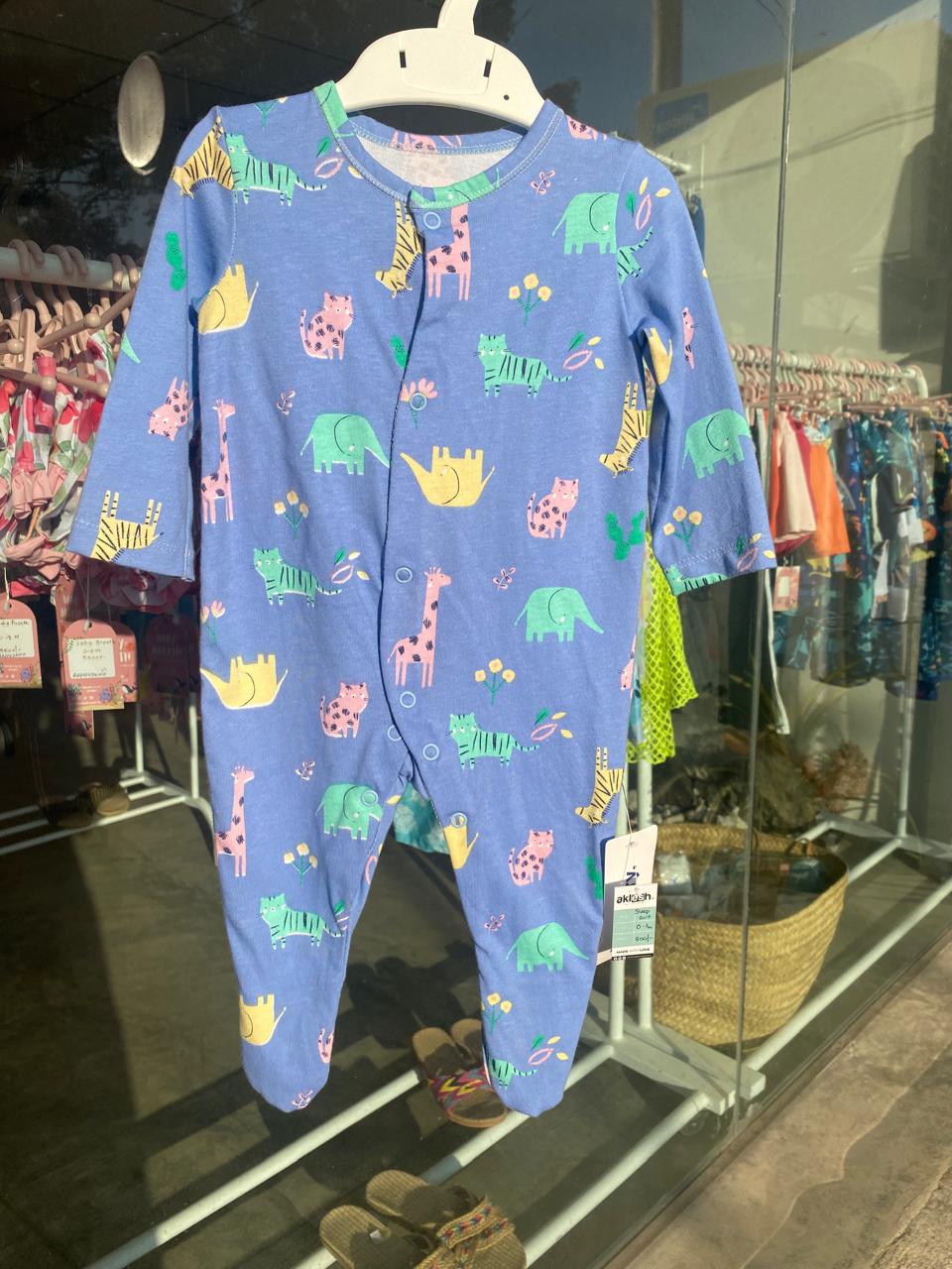 Purple Zoo Theme Sleepsuit