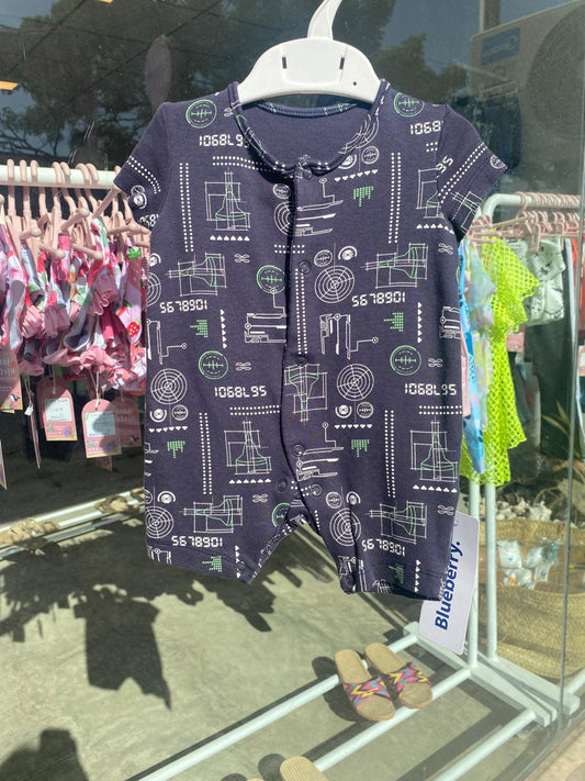 Digital Blue Theme Sleepsuit