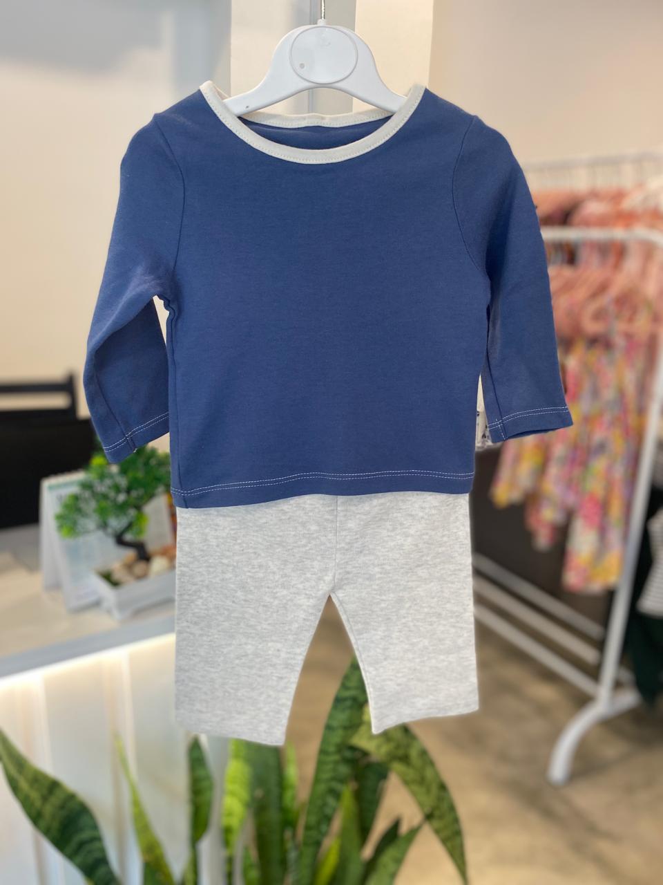 PJ Set - Blue Top & Grey Pant