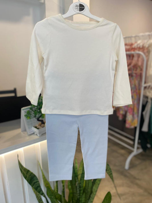 PJ Set - White Top & Blue Pant