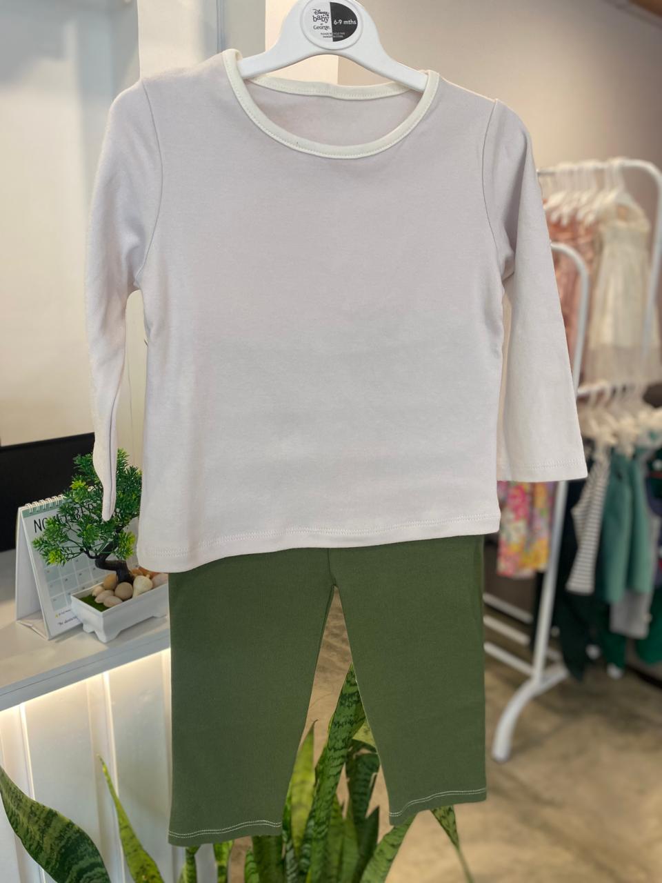 PJ Set - Light Purple Top & Green Pant