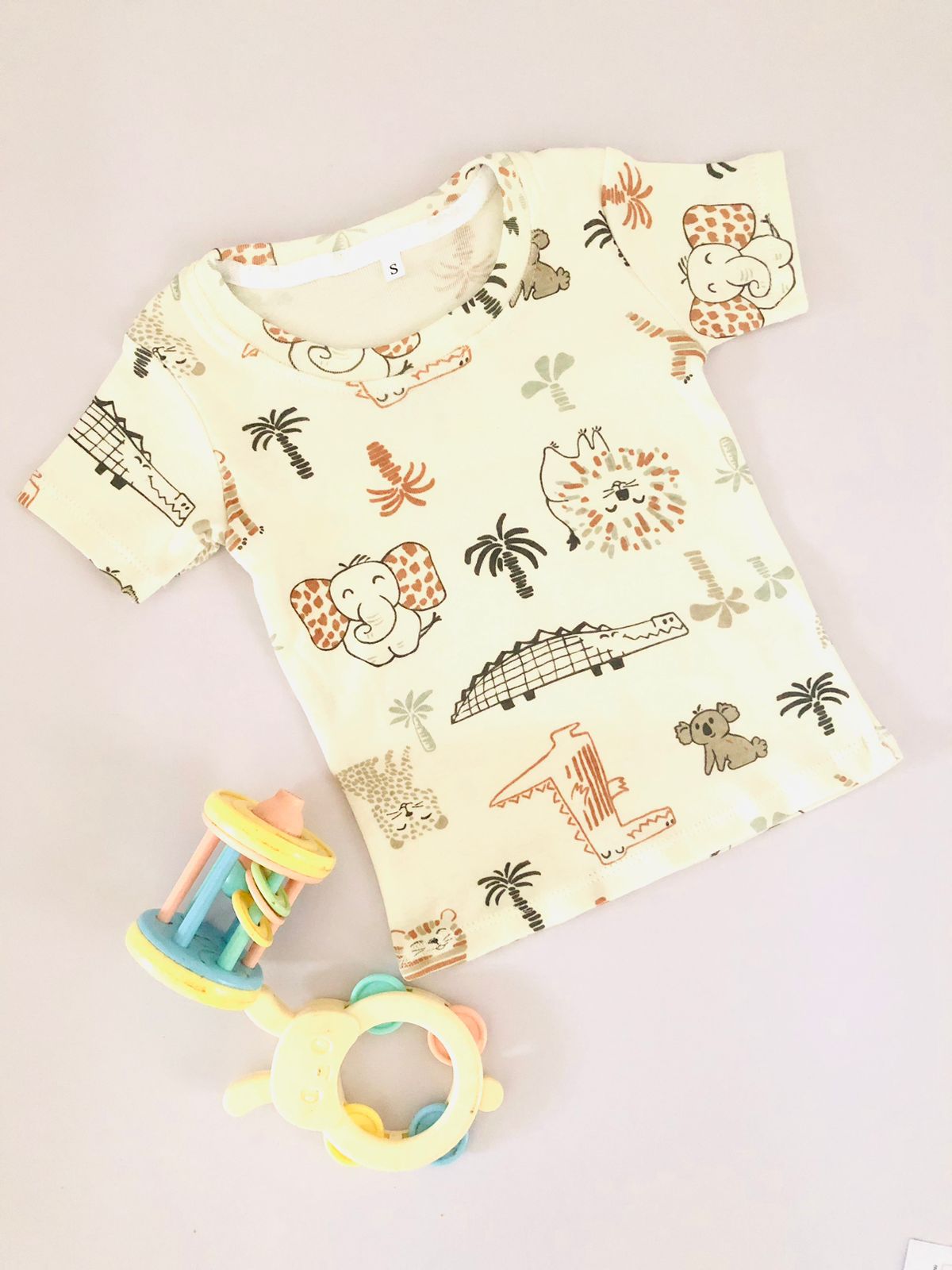 Animal Printed Off White Kids T-shirt