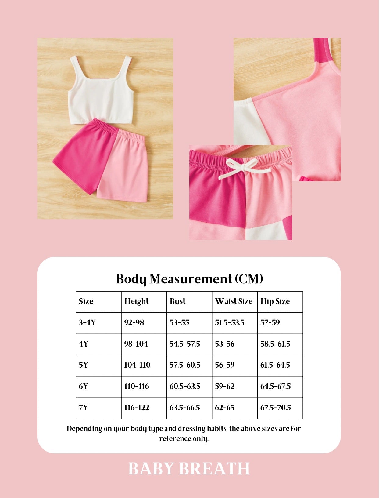 Young Girls Colorblock Tank Top & Tie Front Shorts Set | 3Y-6Y