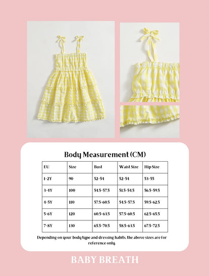 Gingham Print Knotted Cami Dress | 1-8Y