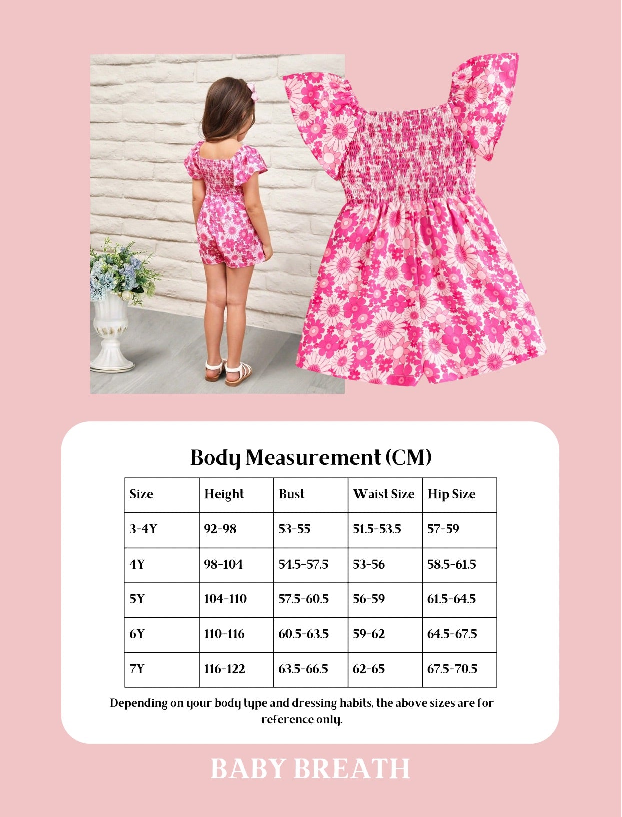 Young Girls Pink Floral Garden Jumpsuit | 4-7Y