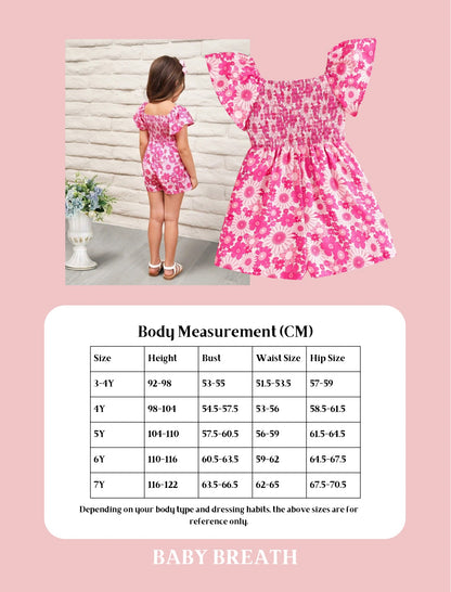 Young Girls Pink Floral Garden Jumpsuit | 4-7Y