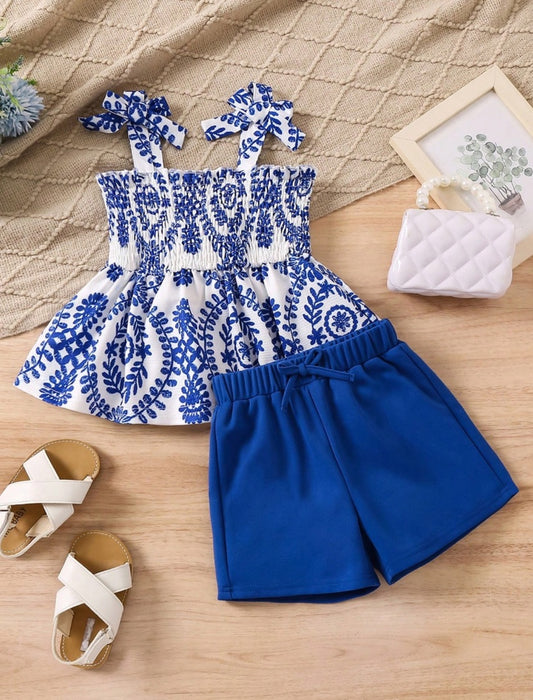 Young Girls Bow Knot Top & Short | 4Y-7Y