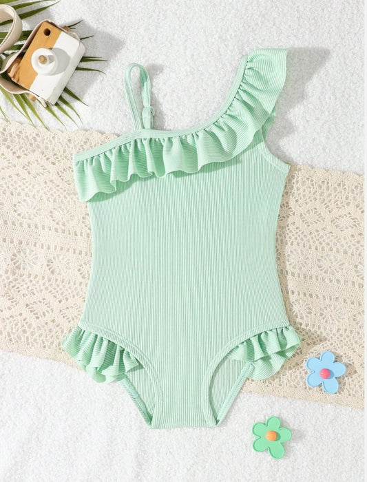 Baby Girls Soft Green Summer Frill One piece Set | 6M-3Y