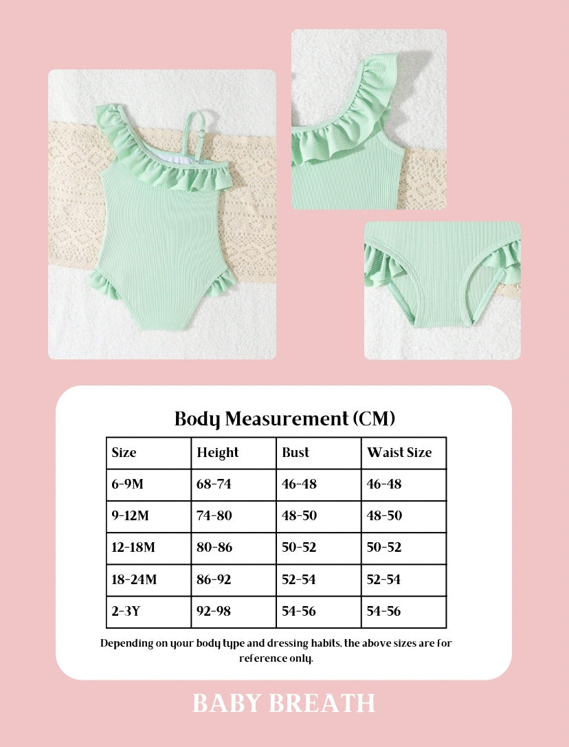 Baby Girls Soft Green Summer Frill One piece Set | 6M-3Y