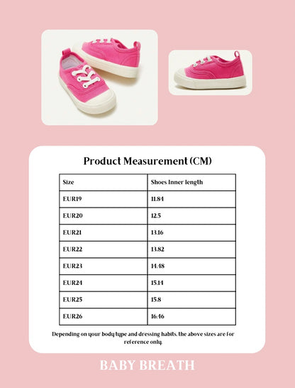 Lace Up Front Pink Non-Slip Canvas Shoes