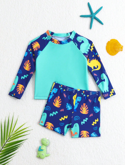 Baby Boys Dino Long Sleeve Top & Short | 6M-3Y