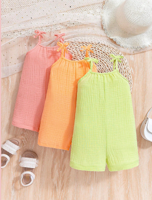 Baby Girls Simple Multicolor Romper | 3M-3Y