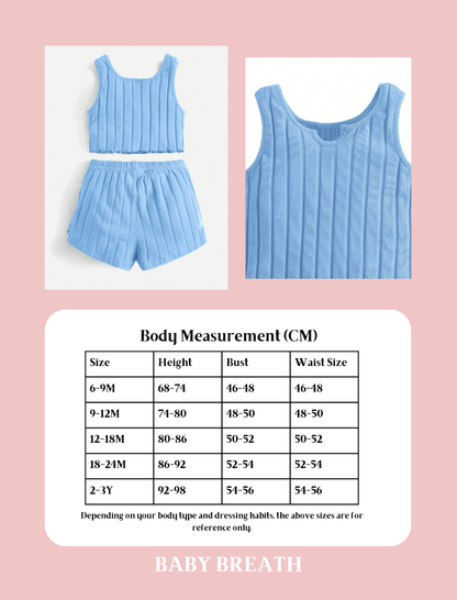 Baby Girls Notch Neck Tank Top & Shorts Set | 6M-3Y