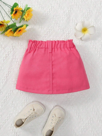 Baby Girls Pink Floral Denim skirt [6M-3Y]