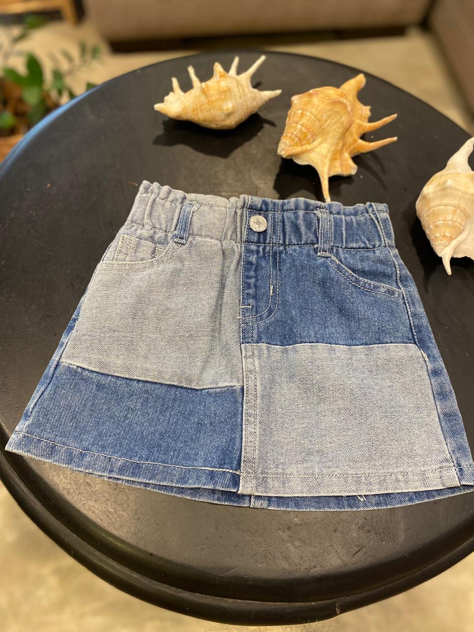 Young Girls Paper Bag Denim Skirt | 4Y-7Y