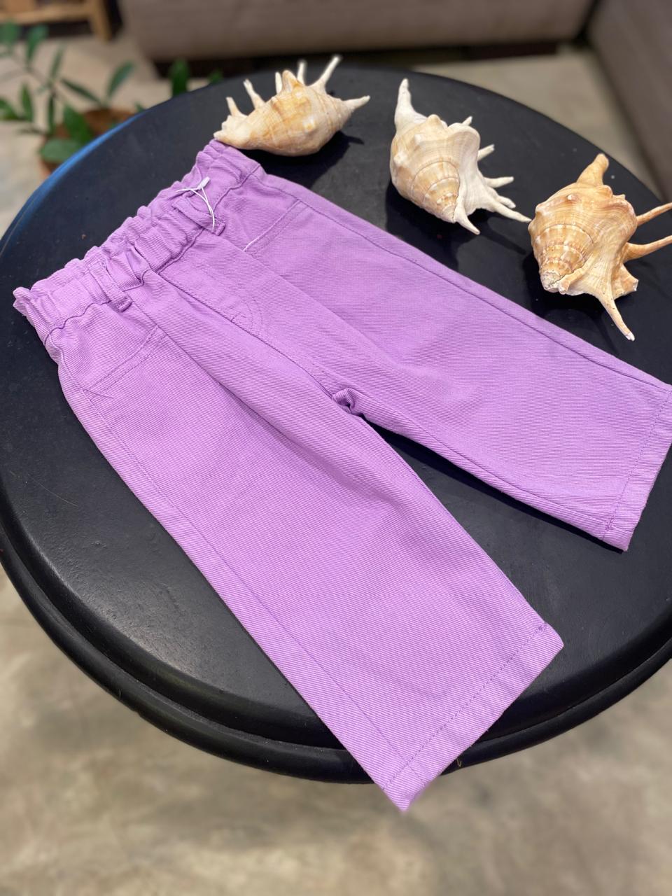 Baby Girls Purple Lily Denim Pant | 6M-3Y