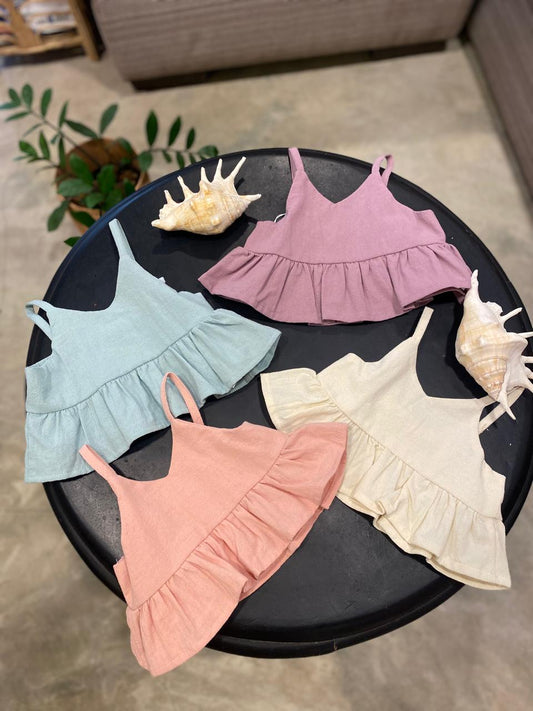 Baby Girls Ruffle Hem Cami Tops | 3M-3Y