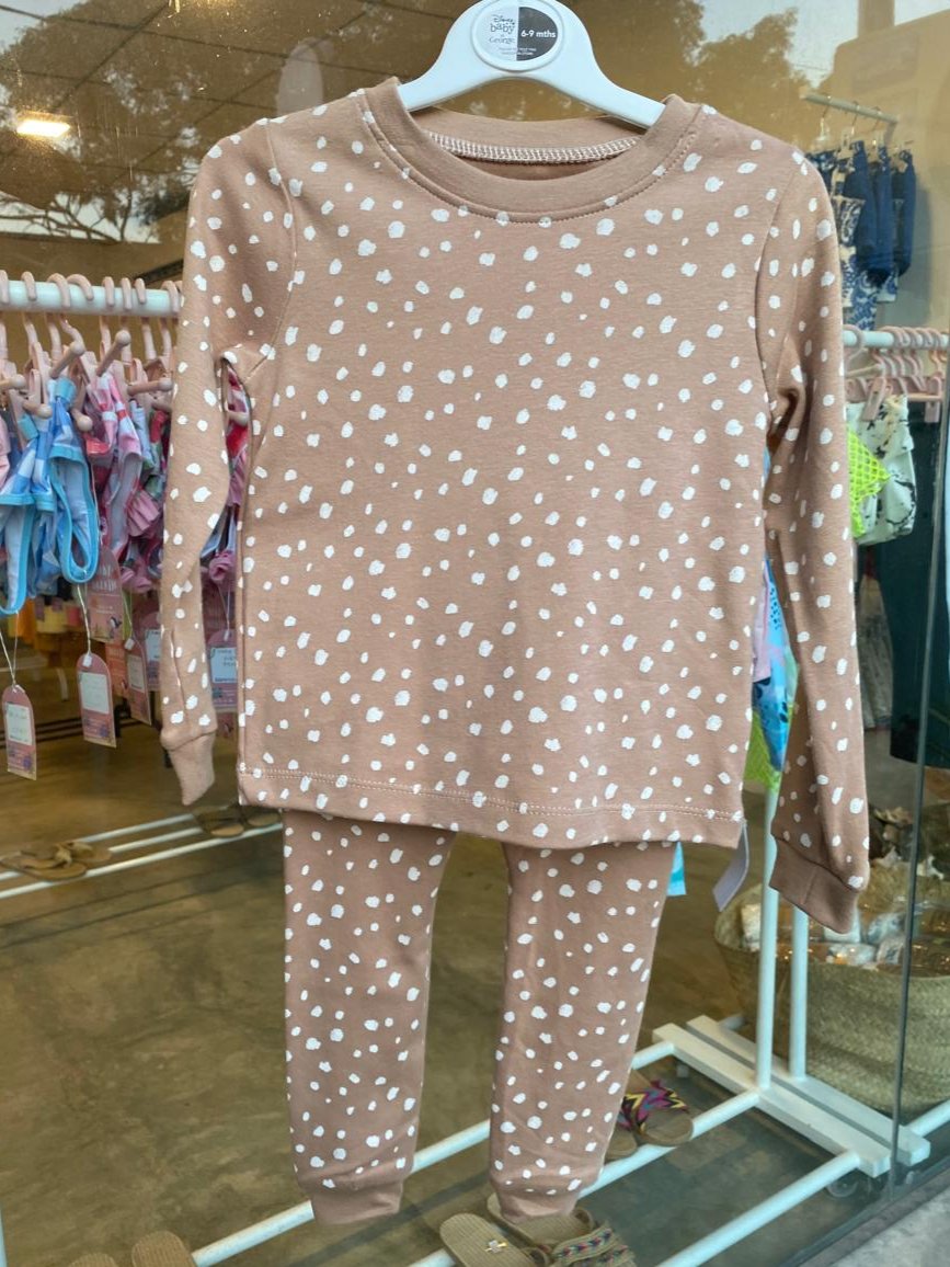 Brown Dots Theme PJ Set