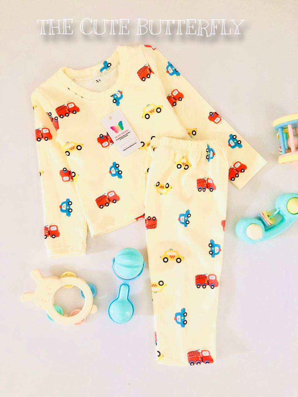 Vehicle Printed Long Sleeve PJ Set