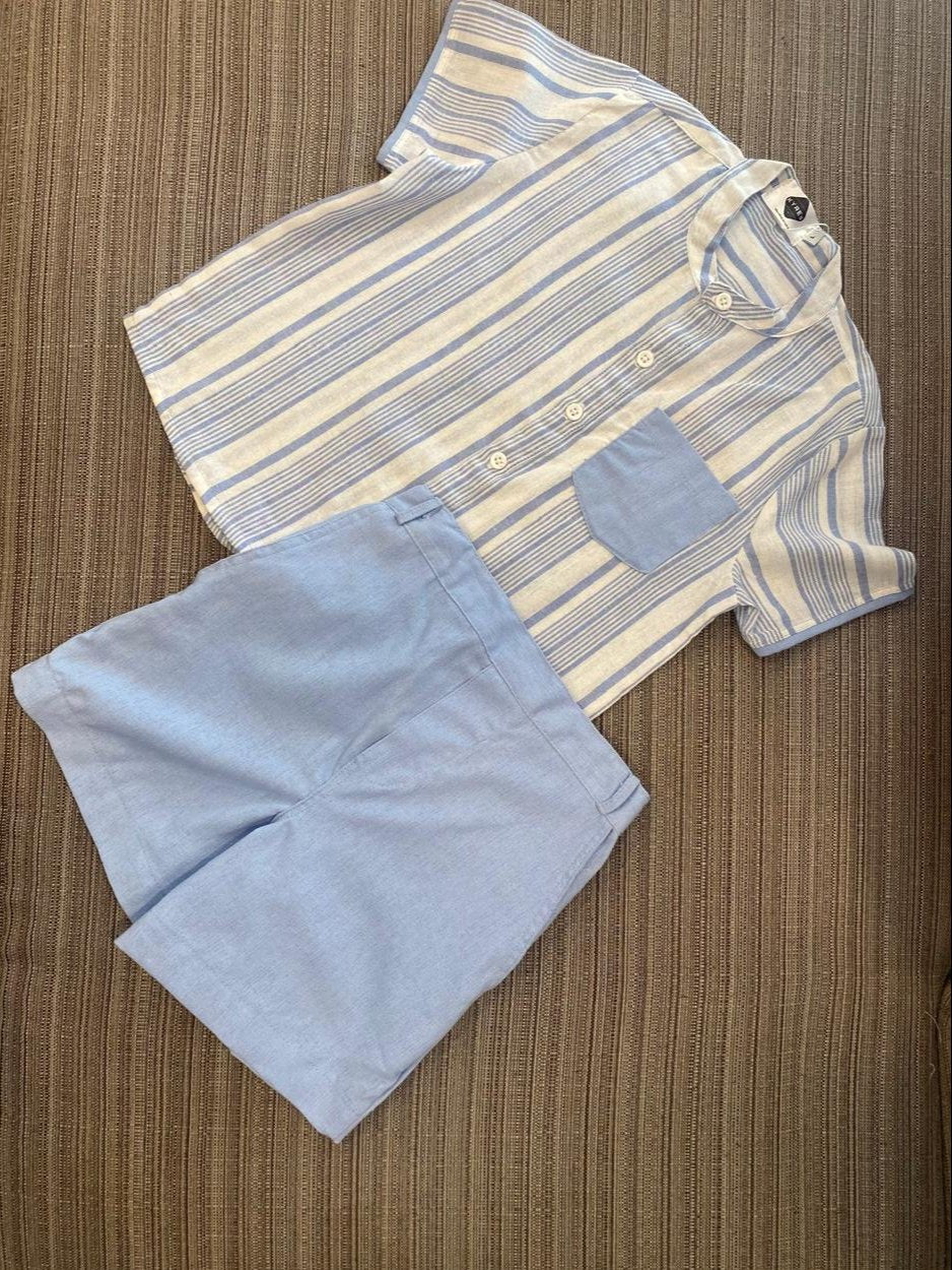 Blue and White Short/Shirt Sets