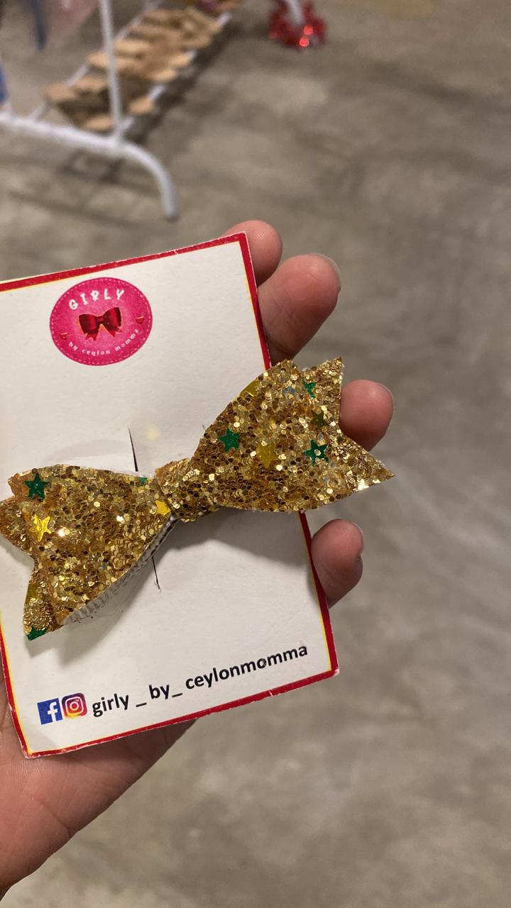 Gold Glitter Snap Hair Clip