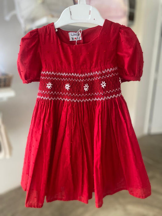 Red Dress With White Flowers