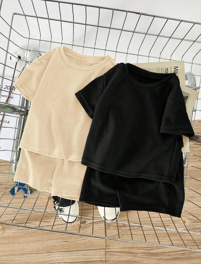 Baby Boys Summer Vintage Shoulder Sweatshirt & Shorts Set