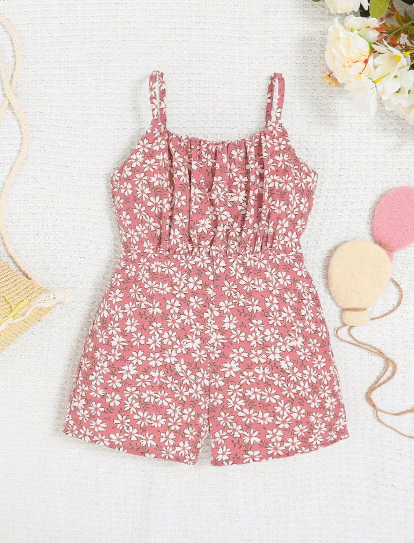 Baby Girls White Flowers Printed Romper