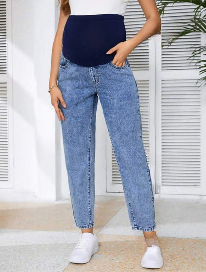 Maternity casual Denim pants - Medium Wash