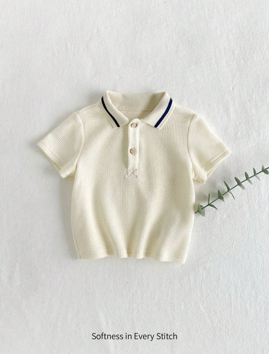 Baby Boys Soft Knitted Half-Button Closure Polo Shirt