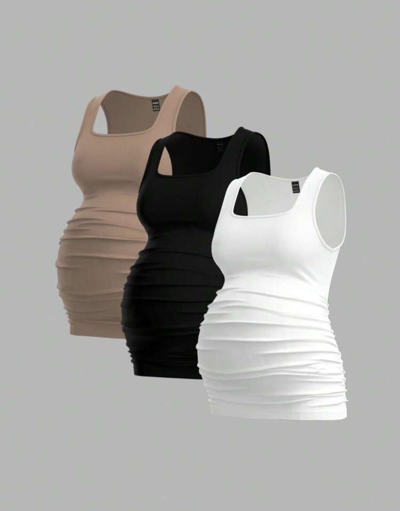 Maternity Women's Solid Color Sleeveless Casual Tank Tops