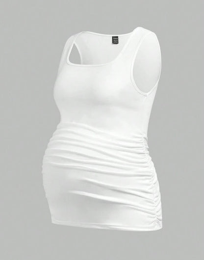 Maternity Women's Solid Color Sleeveless Casual Tank Tops