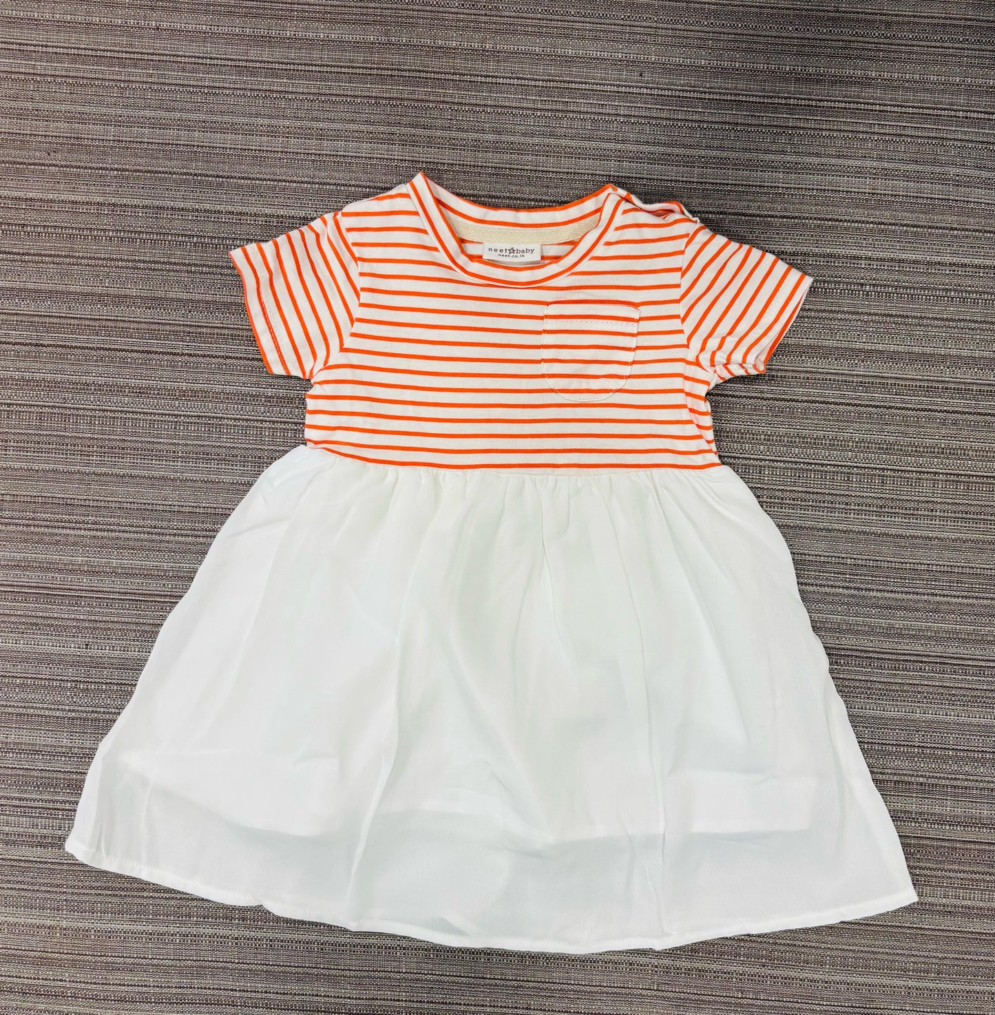Red Stripes & White Dress