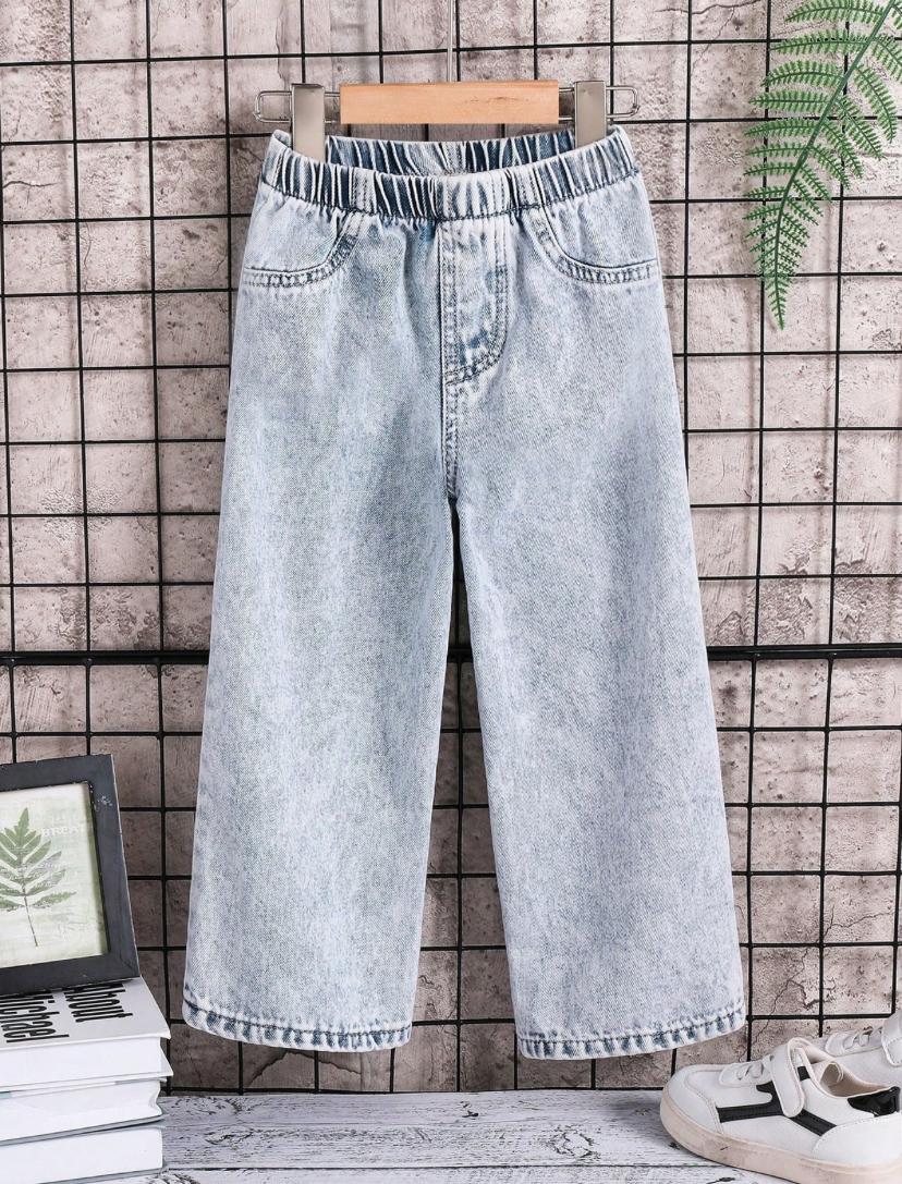 Vintage Street Style Casual Versatile Snowflake Pattern Straight Jeans