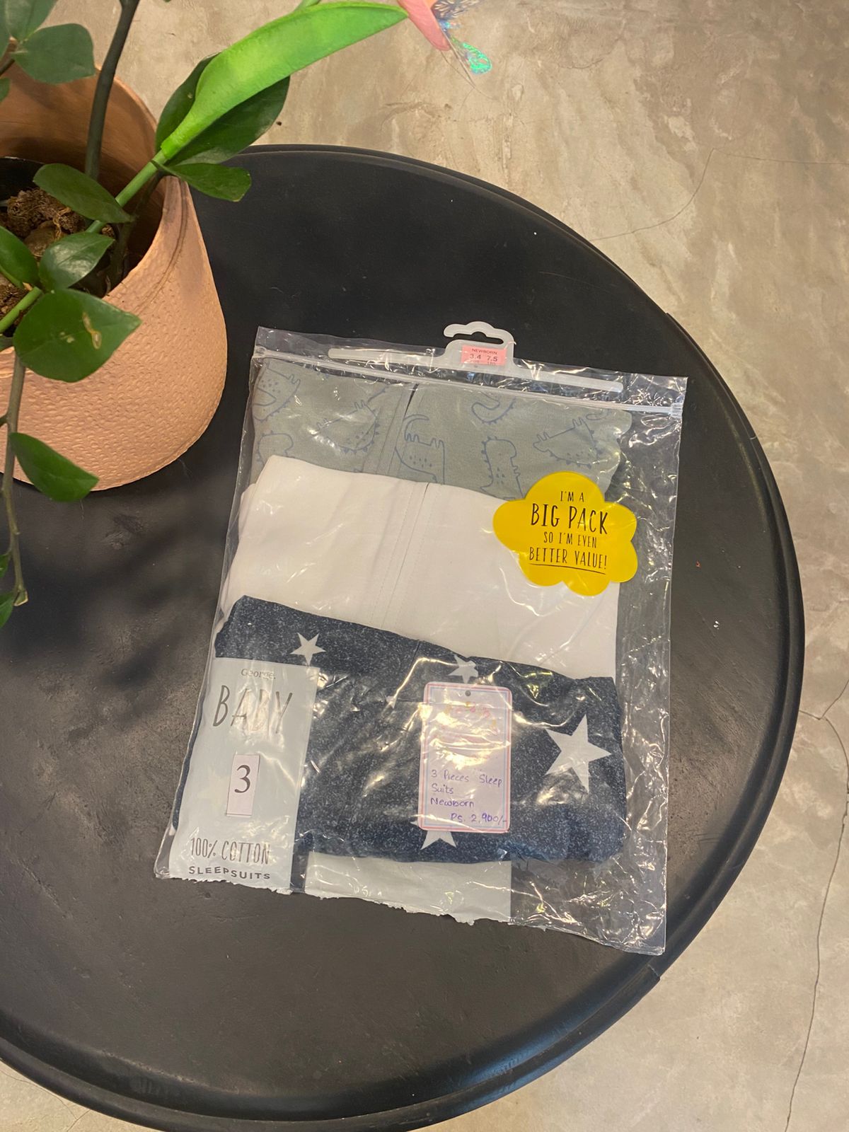 3 Pcs Sleep Suits Set - New Born