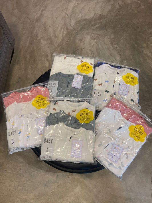 3 Pcs Sleep Suits Set - 0-3M