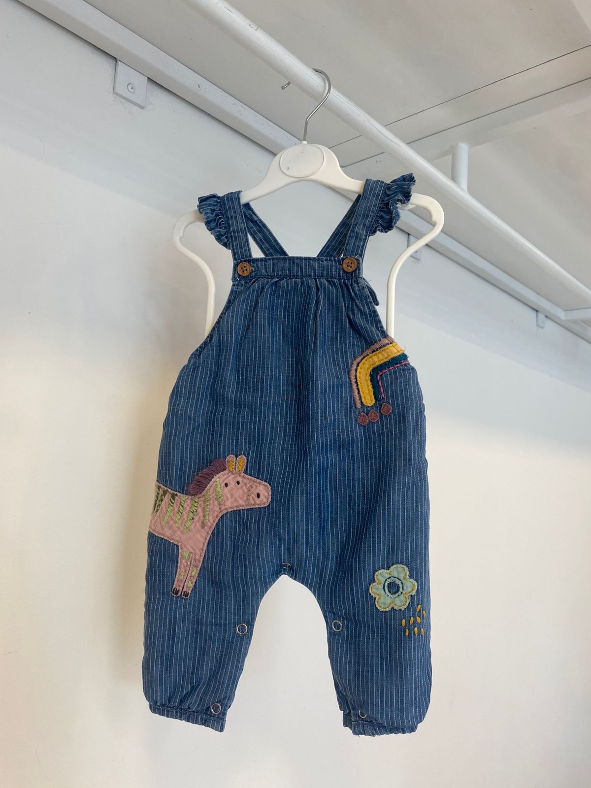 Denim Appliqué Dungaree | 0M - 18M