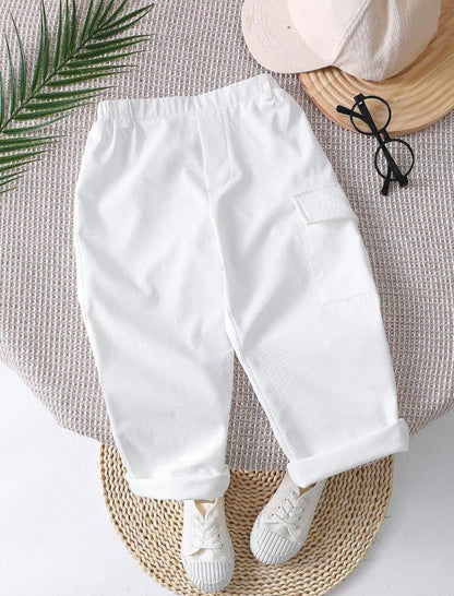 Baby Boys Casual Relaxed Fit With Cargo Pockets Straight Leg Woven Pants