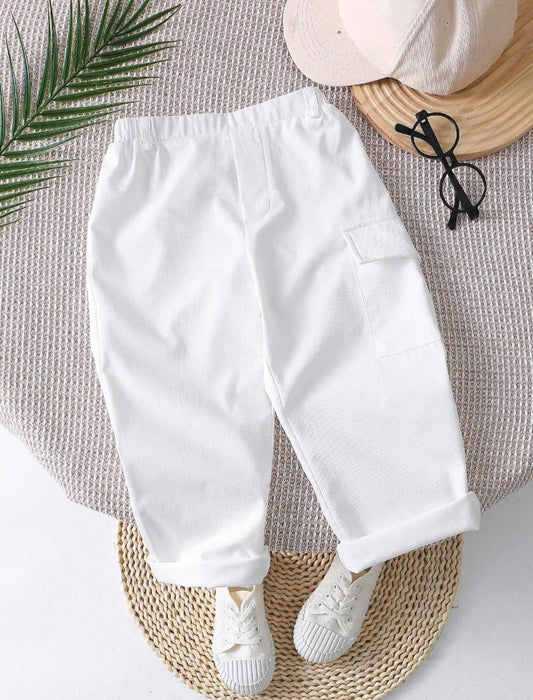 Baby Boys Casual Relaxed Fit With Cargo Pockets Straight Leg Woven Pants