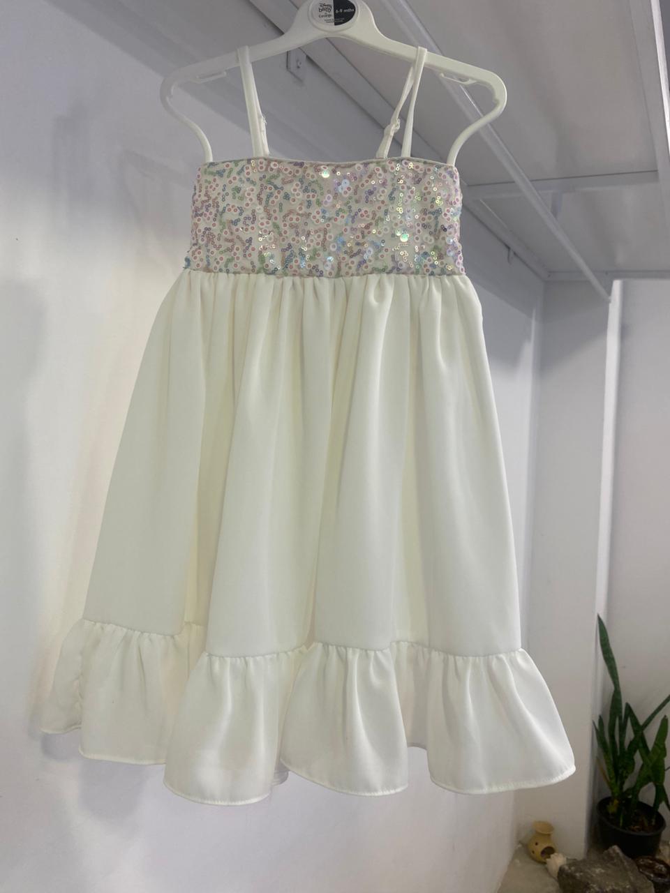 Shells Sequins (White) Dress