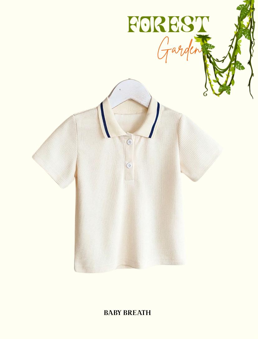 Young Boys Half-Button Closure Soft Knitted Polo Shirt