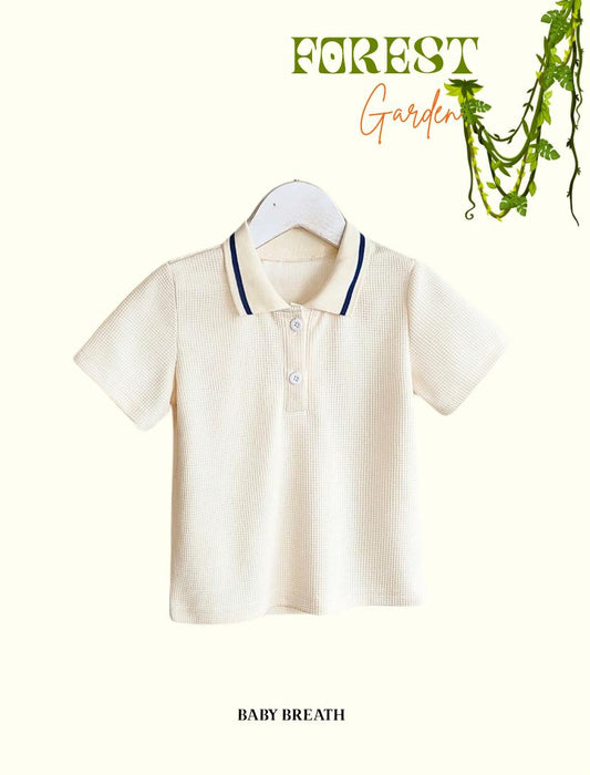 Young Boys Half-Button Closure Soft Knitted Polo Shirt
