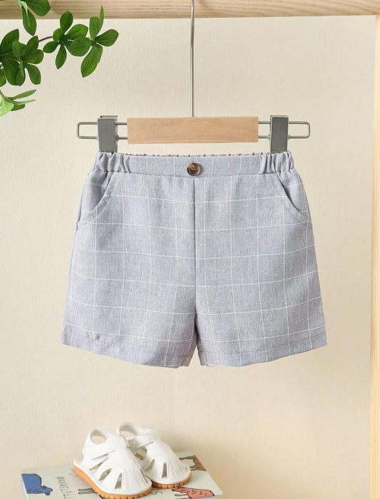 Baby Boys Button Down Plaid Shorts | 6M - 3Y