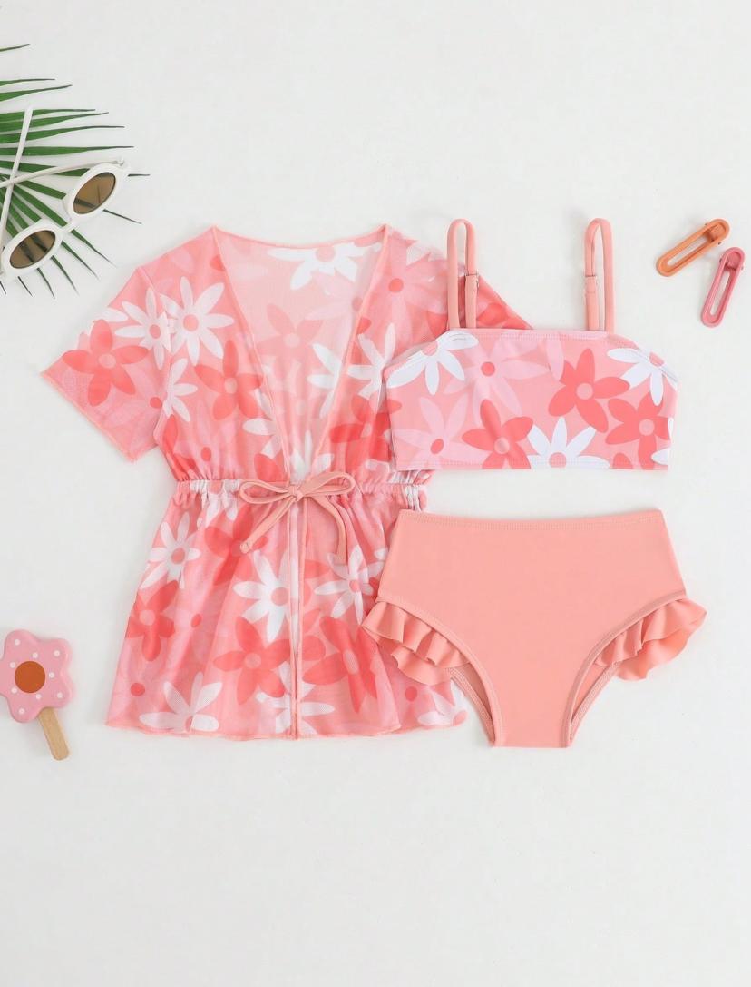 Baby Girls 3pcs Fashion Summer Swimwear Set | 9M - 3Y