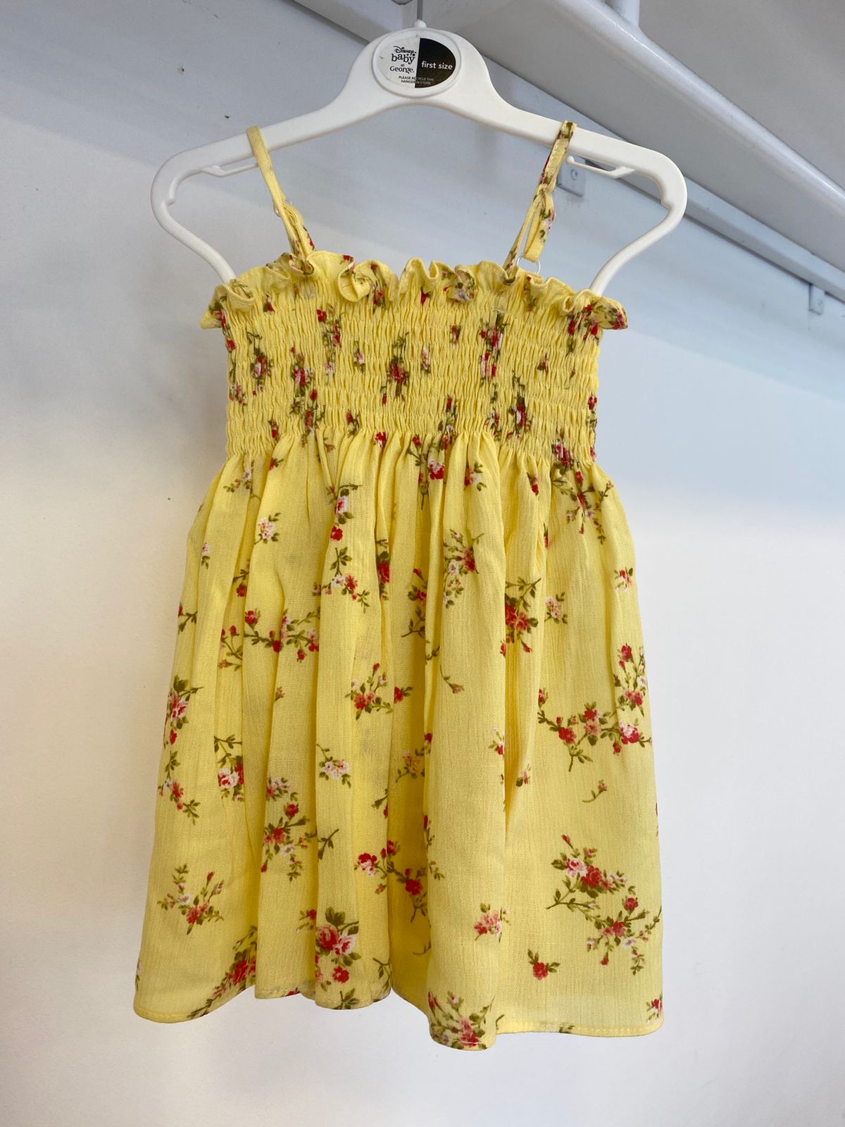 Shells Yellow Red Printed Flower Dress