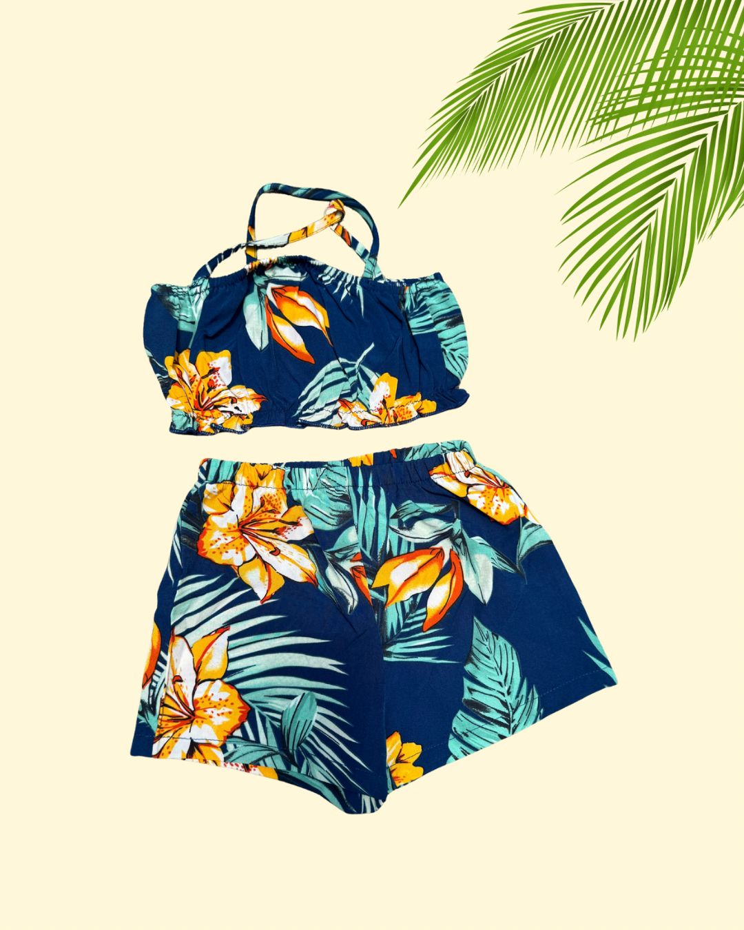 Baby Girls Vacation Floral Printed Top & Shorts Set | 6M - 3Y