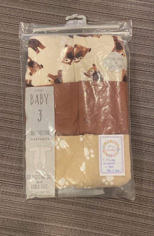 Baby Beddings 3pcs Sleep Suits Set | 6 - 9M