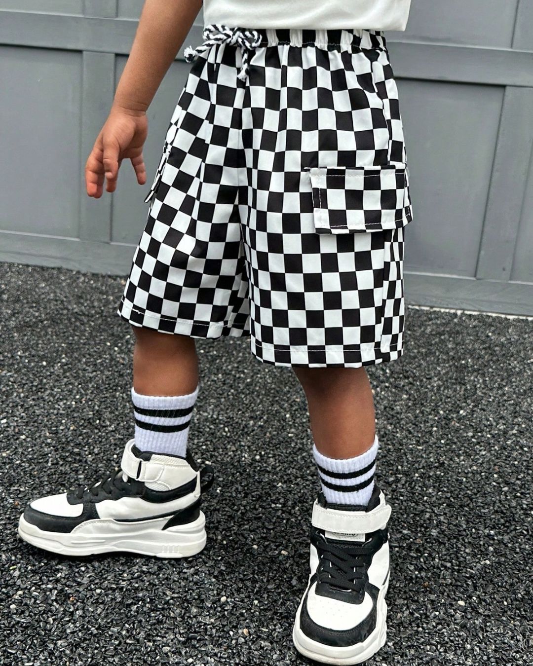 Bold & Retro - Casual Loose Plaid Woven Short - 4Y - 7Y
