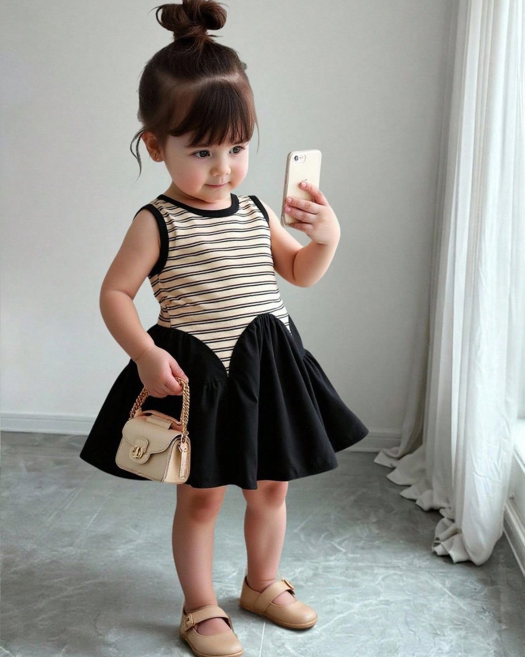 Baby Girls Cute Striped Sleeveless Dress | 6M - 3Y